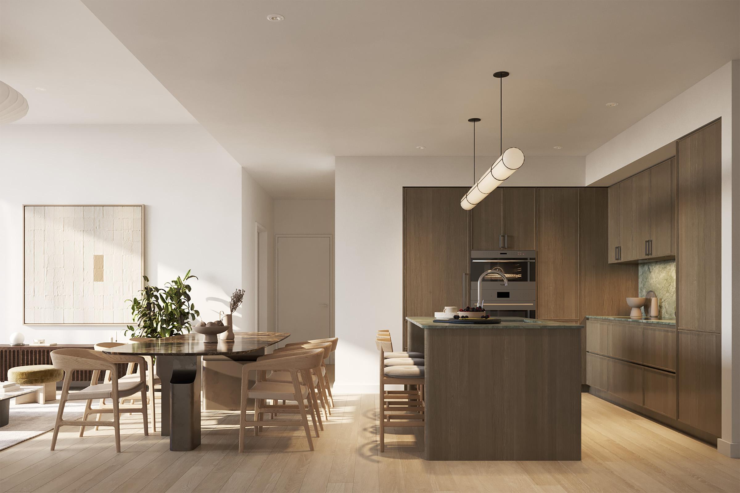 Rendering of THE WELL Coconut Grove Residence 414 Kitchen