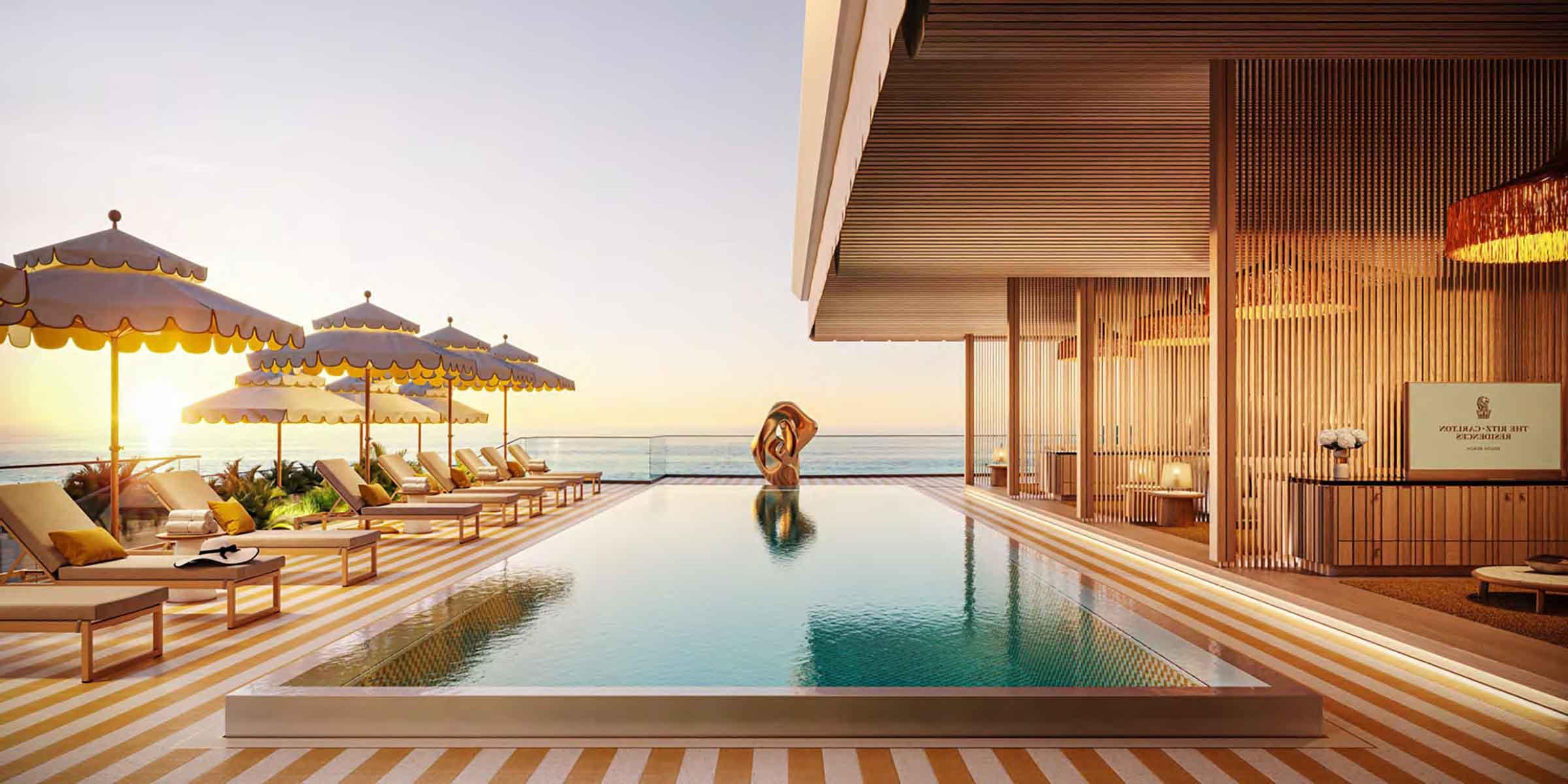 Rendering of The Ritz Carlton Residences South Beach Rooftop Pool